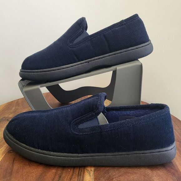 NWOT Hush Puppies Slippers Corduroy Navy Men's Size 8 - Picture 4 of 11